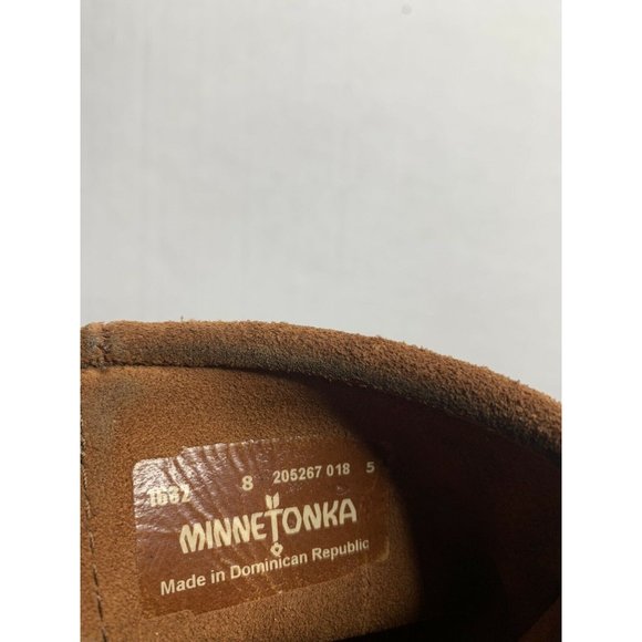 Minnetonka Women's 8 Fringe Boots Brown Mid-Calf - Picture 3 of 6